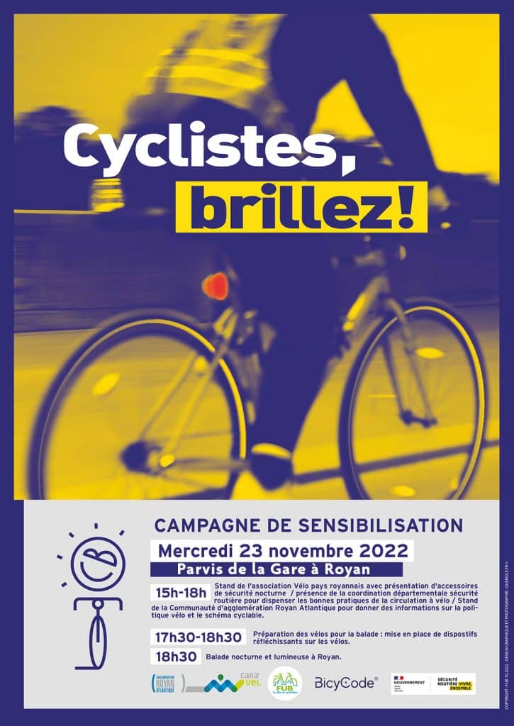 Cyclistes brillez place de la Gare Royan